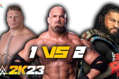 Goldberg VS Brock Lensar & Roman Reign[1 VS 2]__WWE 2K23 (1080p/60fps)